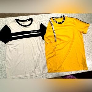 Guess T-shirt 2 shirt short sleeve lot men’s size Medium yellow, white, black